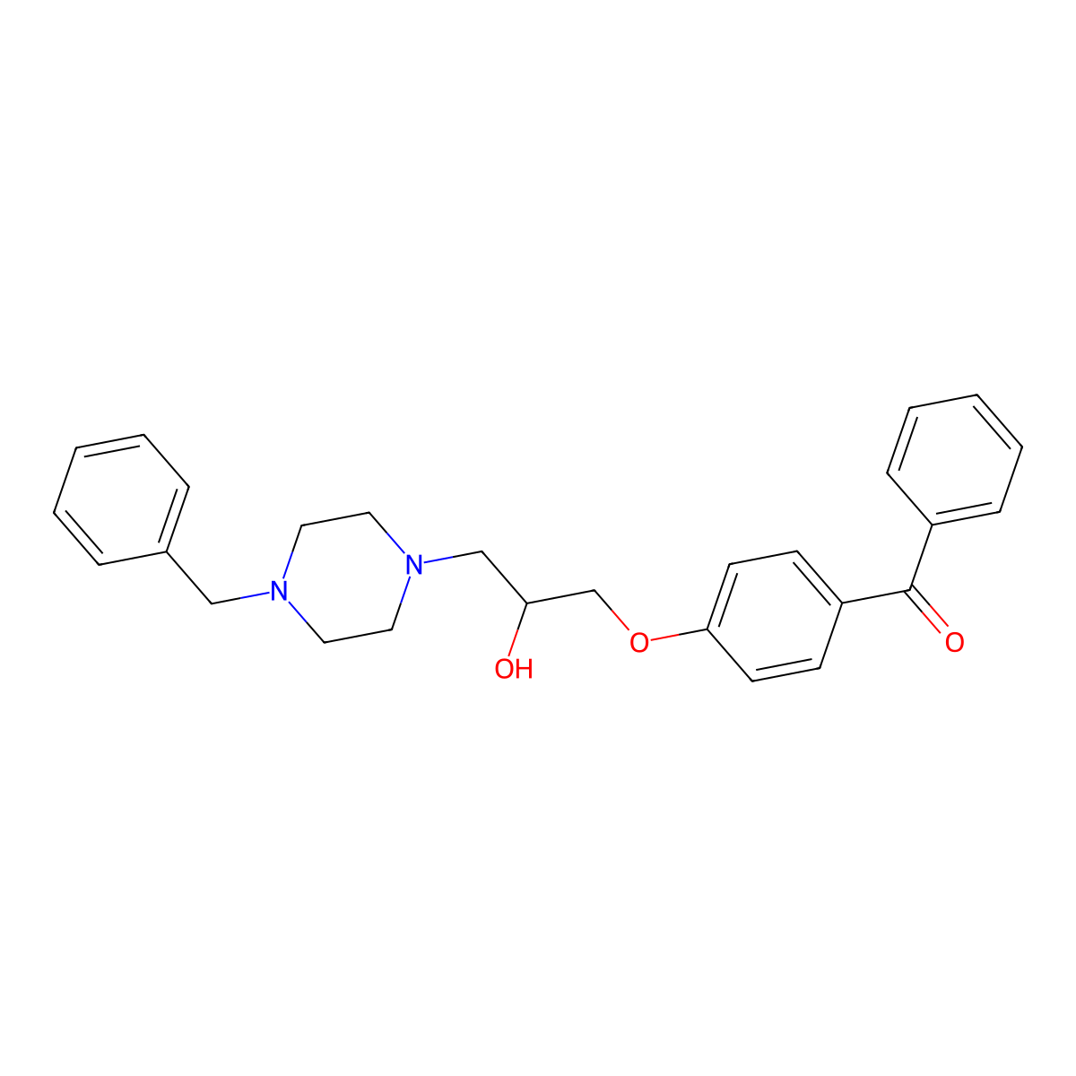 {4-[3-(4-Benzyl-1-piperazinyl)-2-hydroxypropoxy]phenyl}(phenyl)methanone molecular structure, CAS 700849-04-3