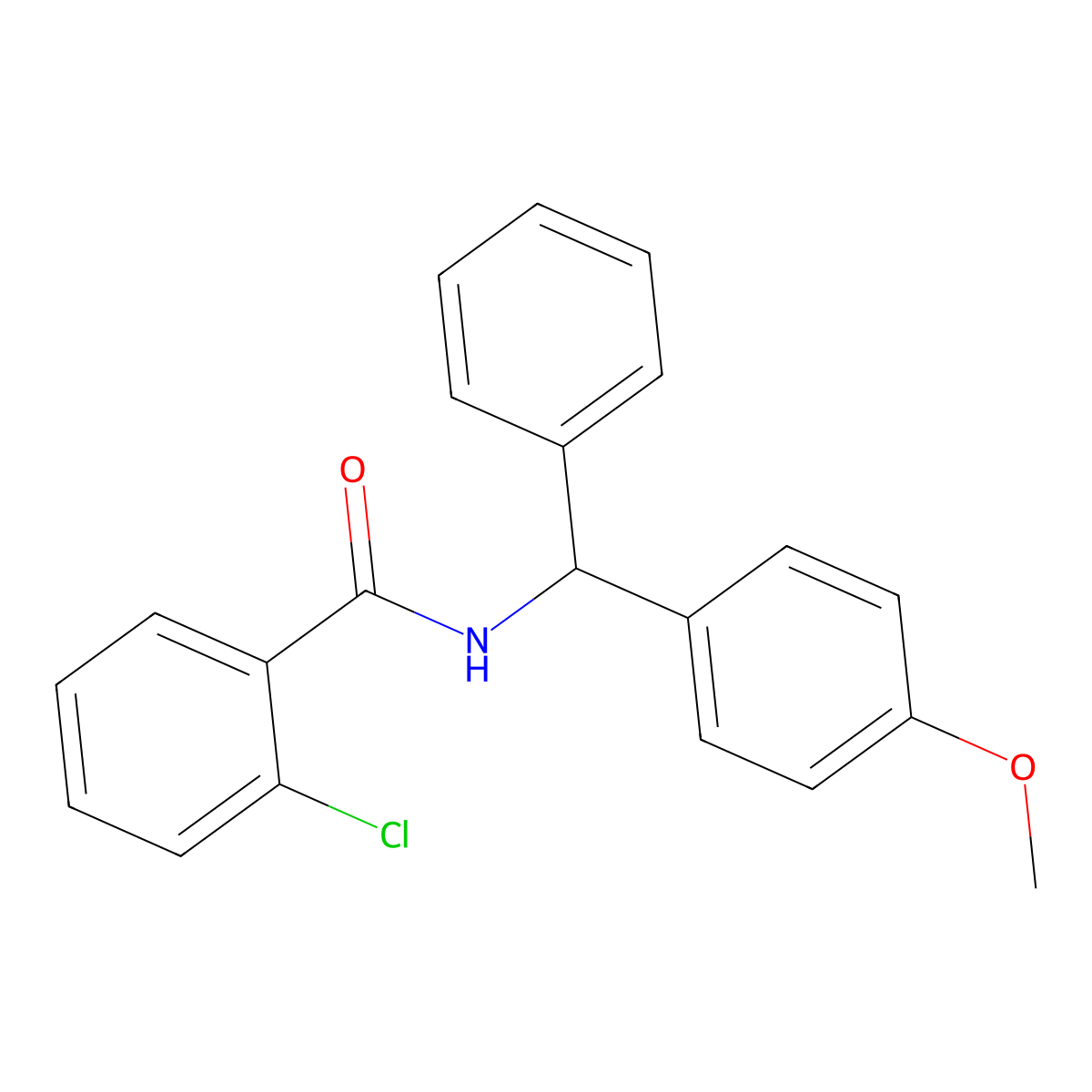 2-chloro-N-[(4-methoxyphenyl)-phenylmethyl]benzamide molecular structure, CAS 700849-11-2