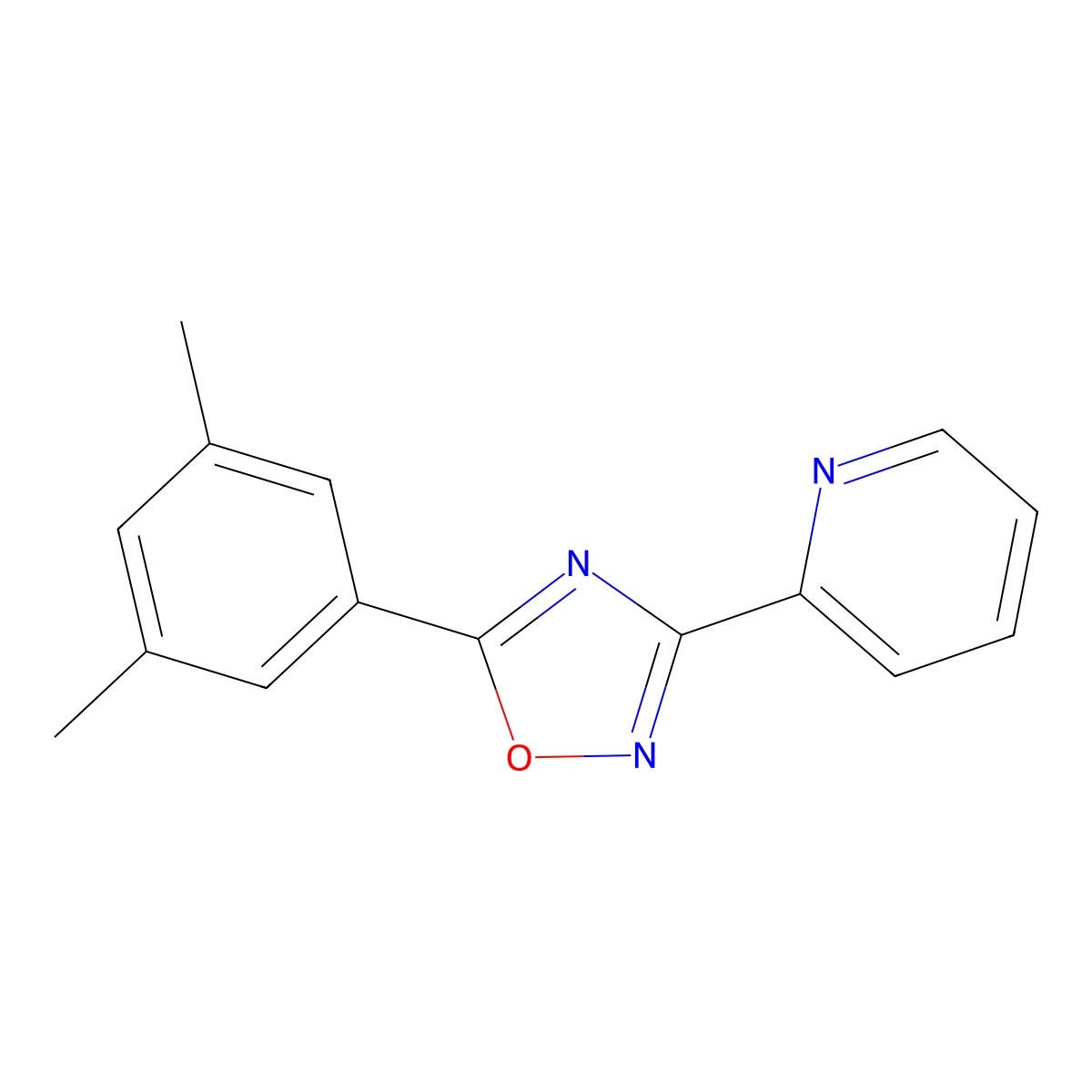 2-[5-(3,5-Dimethylphenyl)-1,2,4-oxadiazol-3-yl]pyridine molecular structure, CAS 700849-13-4