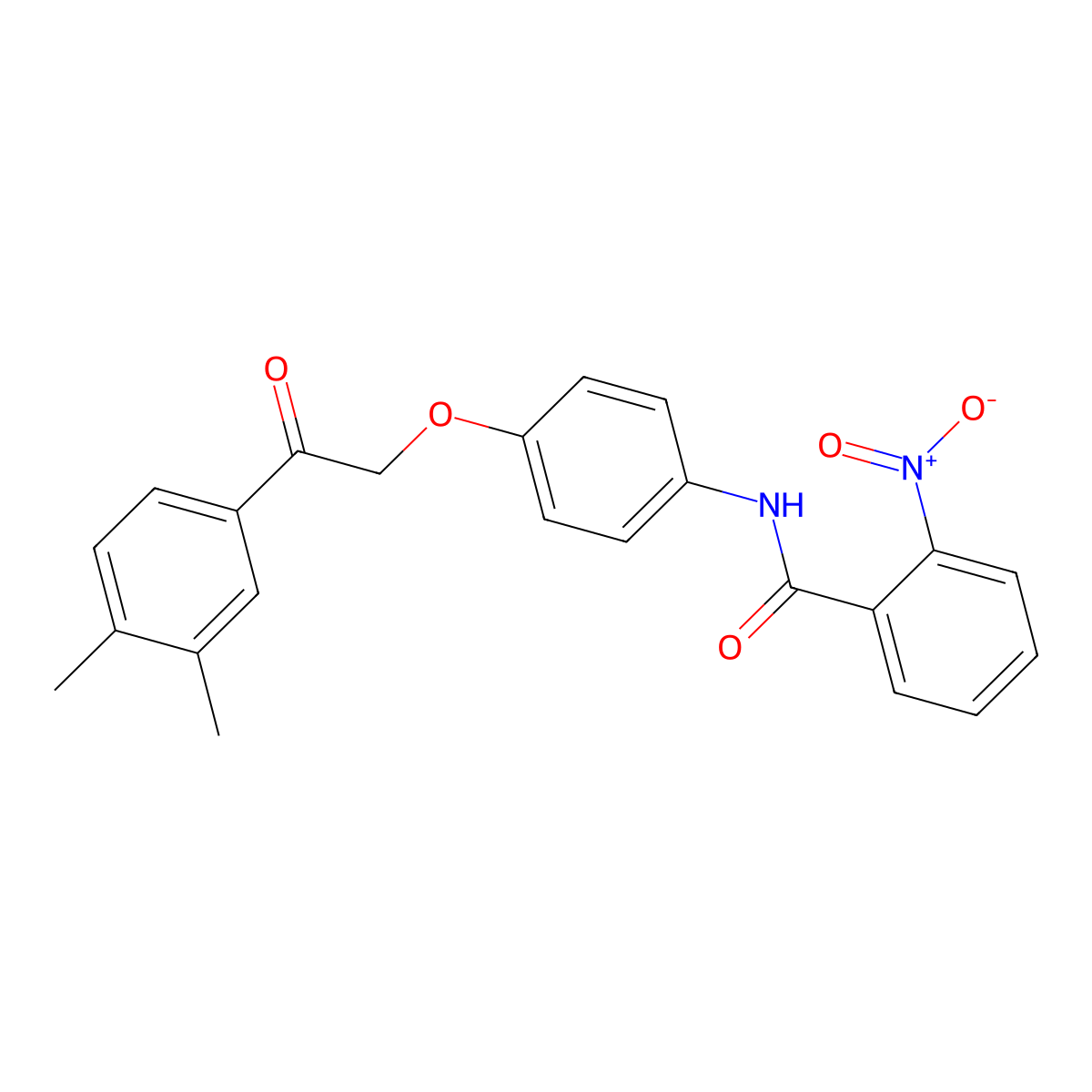 N-[4-[2-(3,4-dimethylphenyl)-2-oxoethoxy]phenyl]-2-nitrobenzamide molecular structure, CAS 700849-25-8