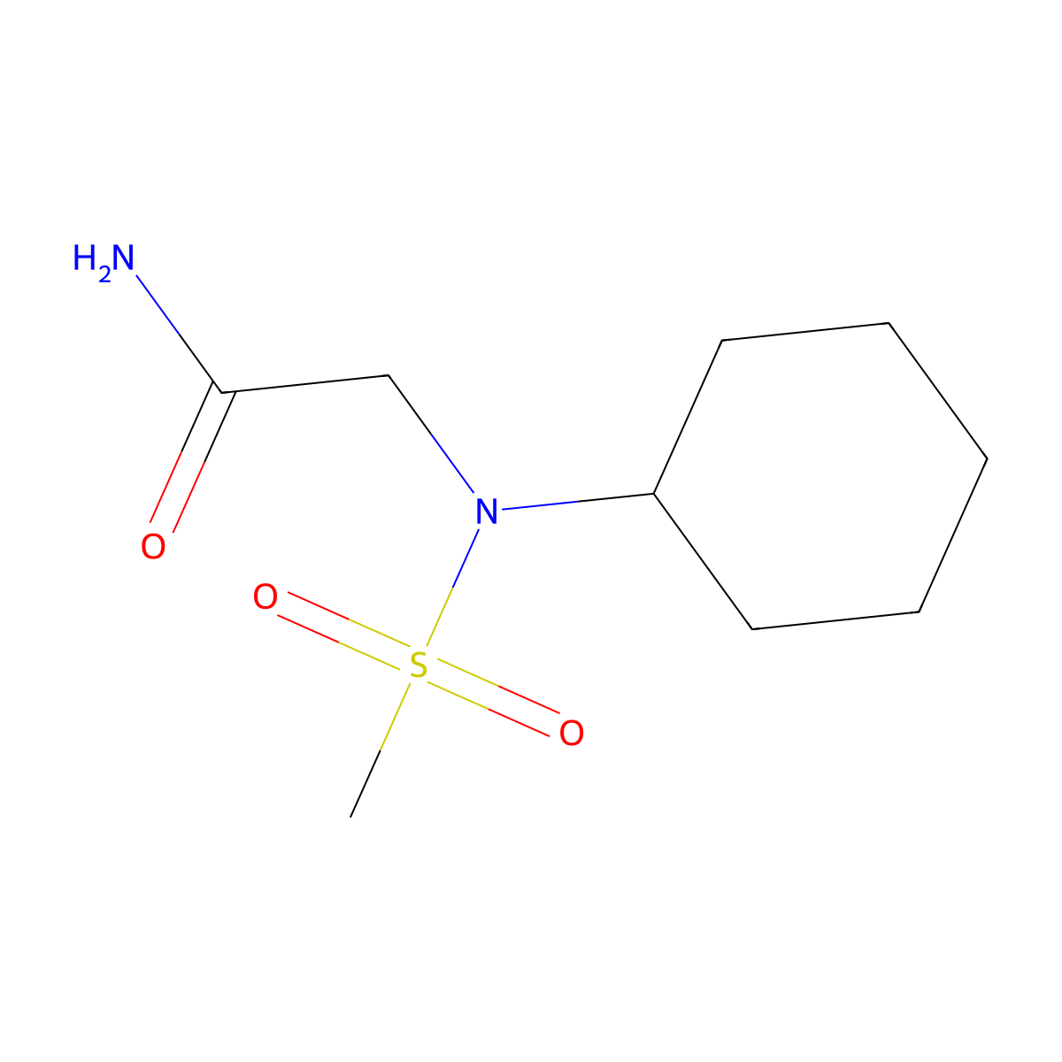 2-[Cyclohexyl(methylsulfonyl)amino]acetamide molecular structure, CAS 700849-27-0