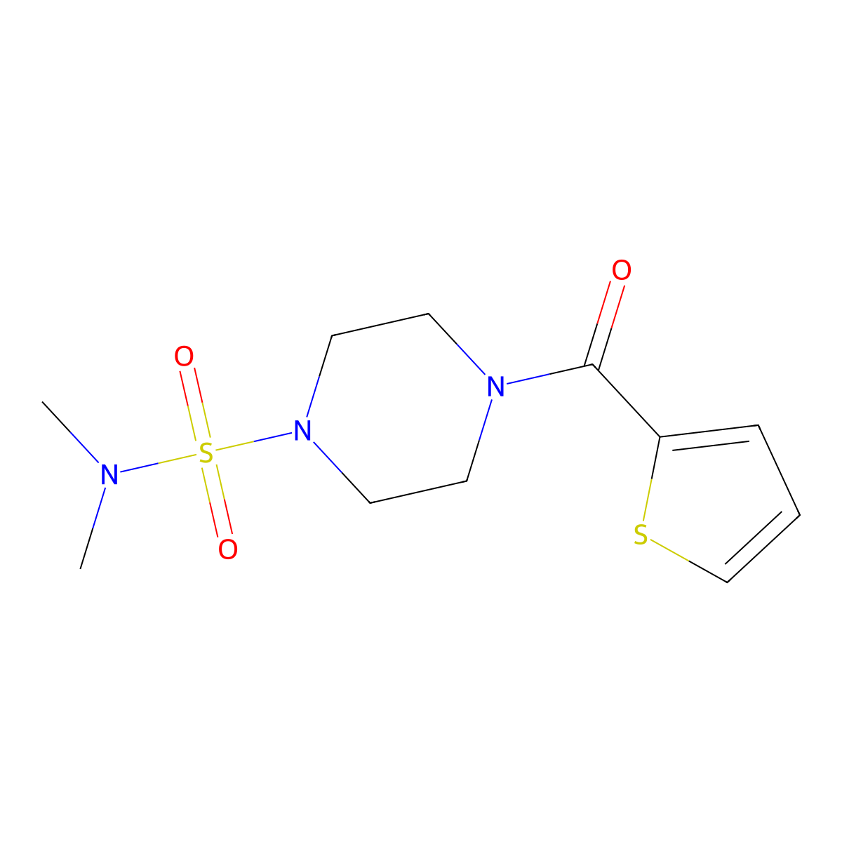 N,N-dimethyl-4-(thiophene-2-carbonyl)piperazine-1-sulfonamide molecular structure, CAS 700849-30-5