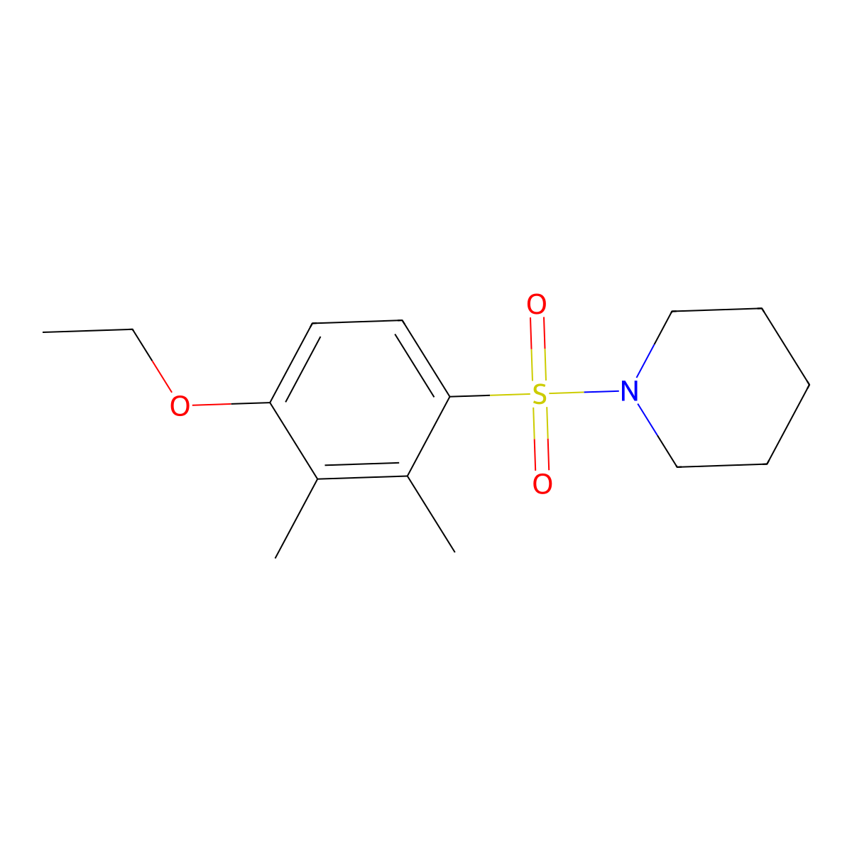 1-(4-Ethoxy-2,3-dimethylphenyl)sulfonylpiperidine molecular structure, CAS 700849-37-2