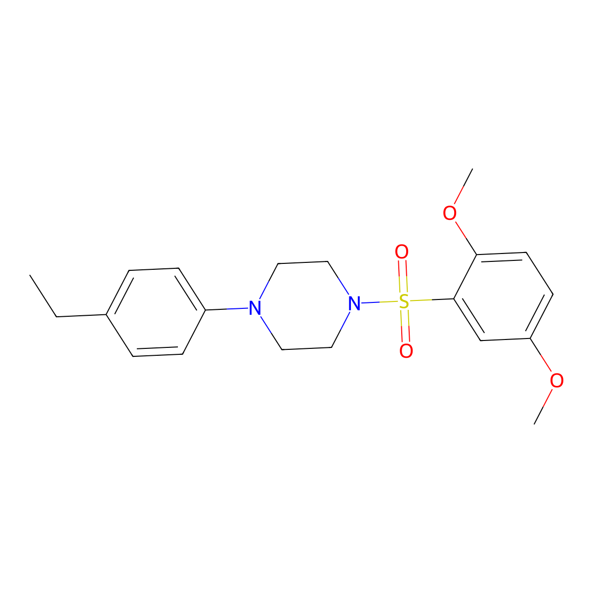 1-(2,5-Dimethoxyphenyl)sulfonyl-4-(4-ethylphenyl)piperazine molecular structure, CAS 700849-46-3
