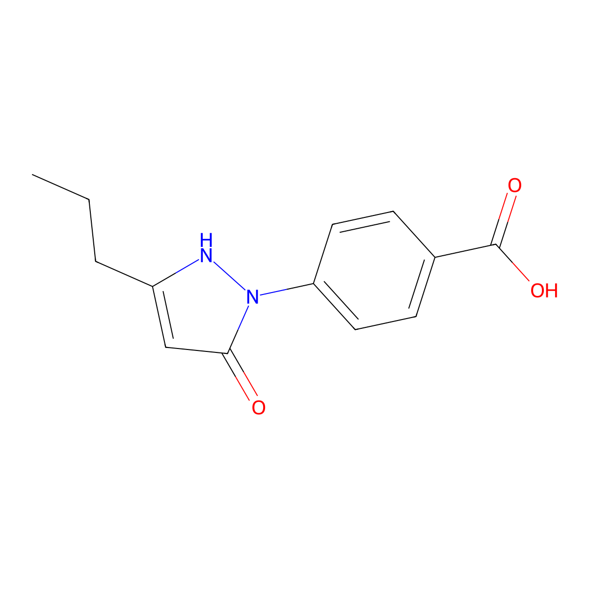 4-(5-oxo-3-propyl-2,5-dihydro-1H-pyrazol-1-yl)benzoic acid molecular structure, CAS 700849-61-2