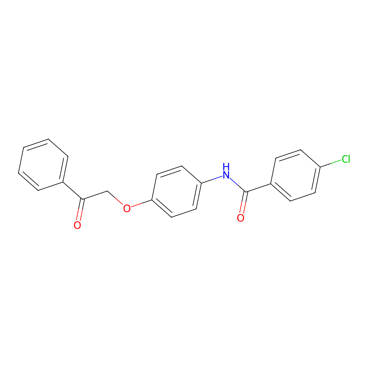 4-chloro-N-(4-phenacyloxyphenyl)benzamide molecular structure, CAS 700849-65-6