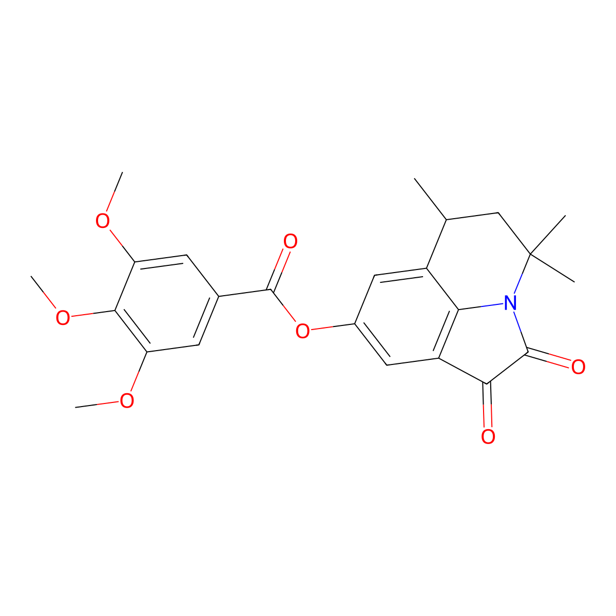4,4,6-trimethyl-1,2-dioxo-1,2,5,6-tetrahydro-4H-pyrrolo[3,2,1-ij]quinolin-8-yl 3,4,5-trimethoxybenzoate molecular structure, CAS 700849-66-7