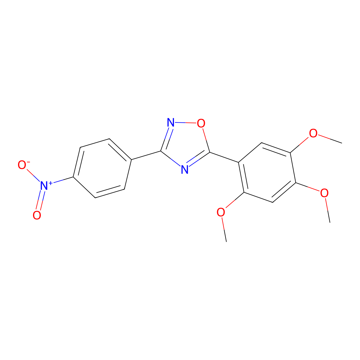 3-(4-Nitrophenyl)-5-(2,4,5-trimethoxyphenyl)-1,2,4-oxadiazole molecular structure, CAS 700849-67-8