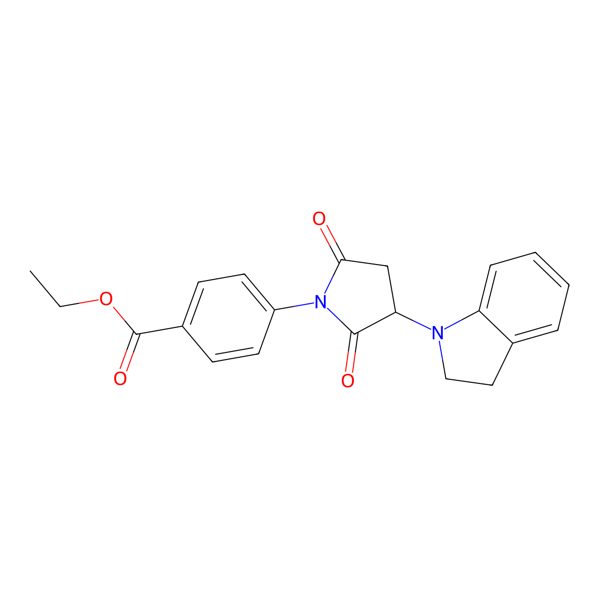 ethyl 4-[3-(2,3-dihydro-1H-indol-1-yl)-2,5-dioxopyrrolidin-1-yl]benzoate molecular structure, CAS 700849-70-3