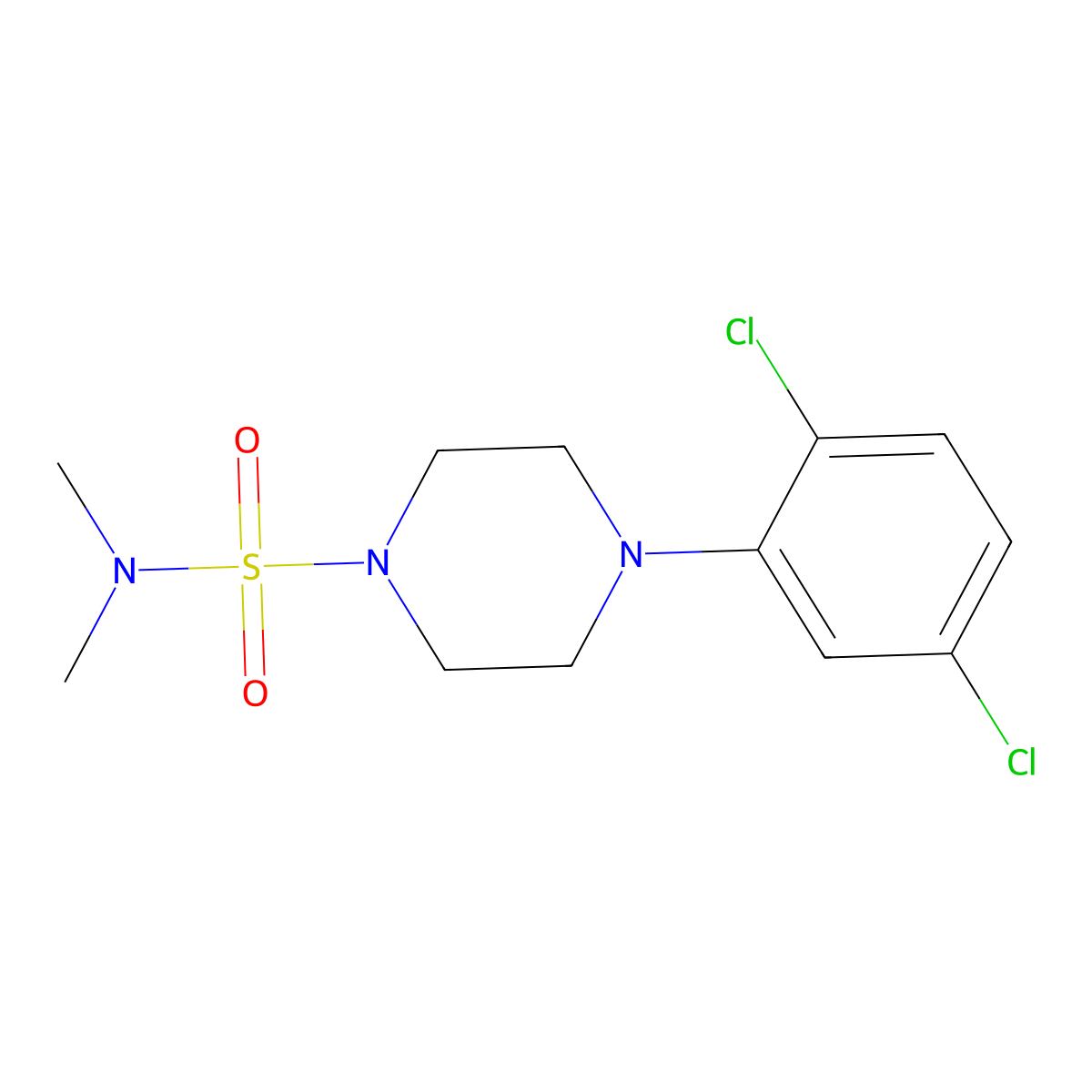 4-(2,5-dichlorophenyl)-N,N-dimethyl-1-piperazinesulfonamide molecular structure, CAS 700849-97-4