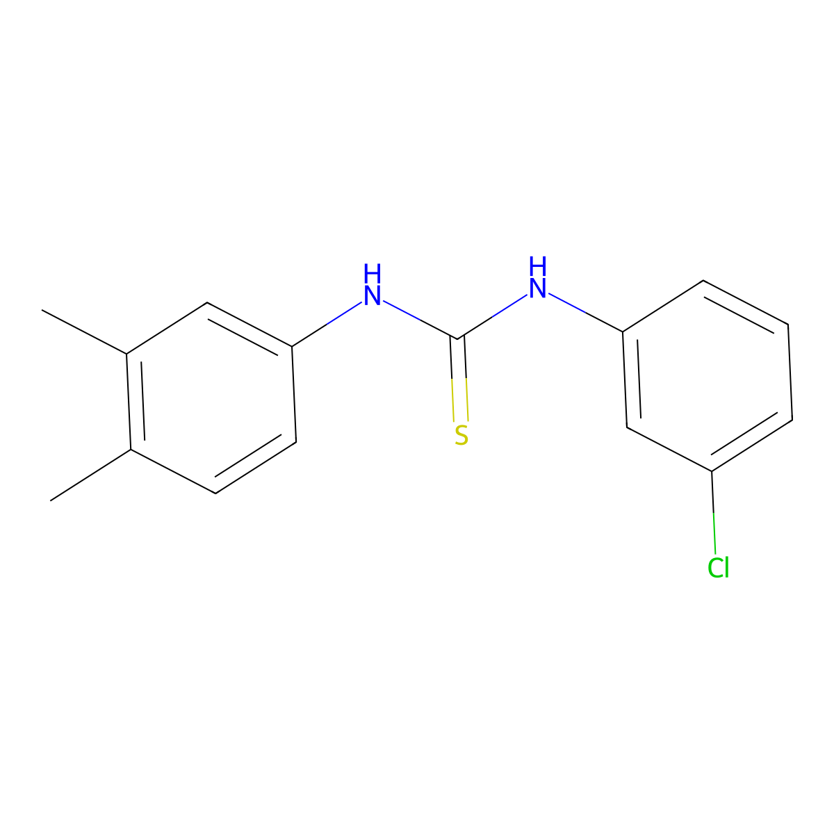 1-(3-Chlorophenyl)-3-(3,4-dimethylphenyl)thiourea molecular structure, CAS 700850-10-8