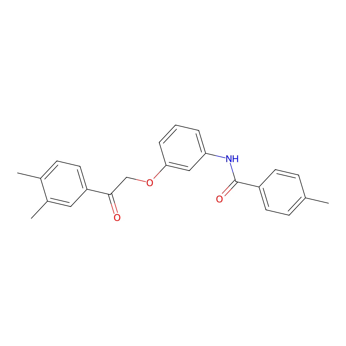 N-[3-[2-(3,4-dimethylphenyl)-2-oxoethoxy]phenyl]-4-methylbenzamide molecular structure, CAS 700850-18-6