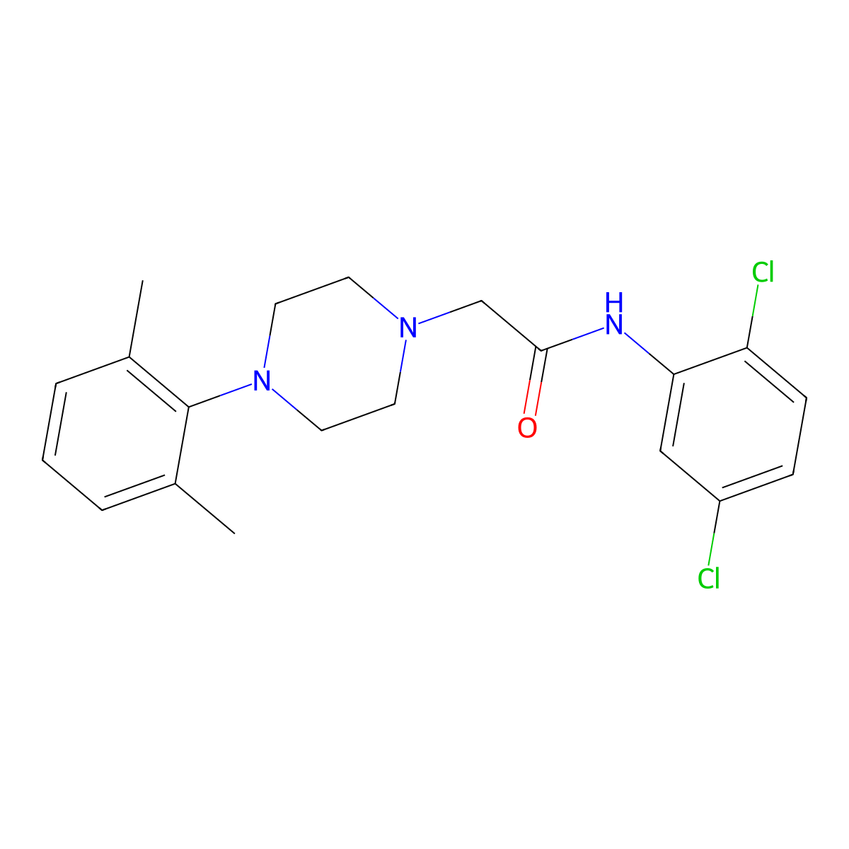 N-(2,5-dichlorophenyl)-2-[4-(2,6-dimethylphenyl)piperazin-1-yl]acetamide molecular structure, CAS 700850-22-2