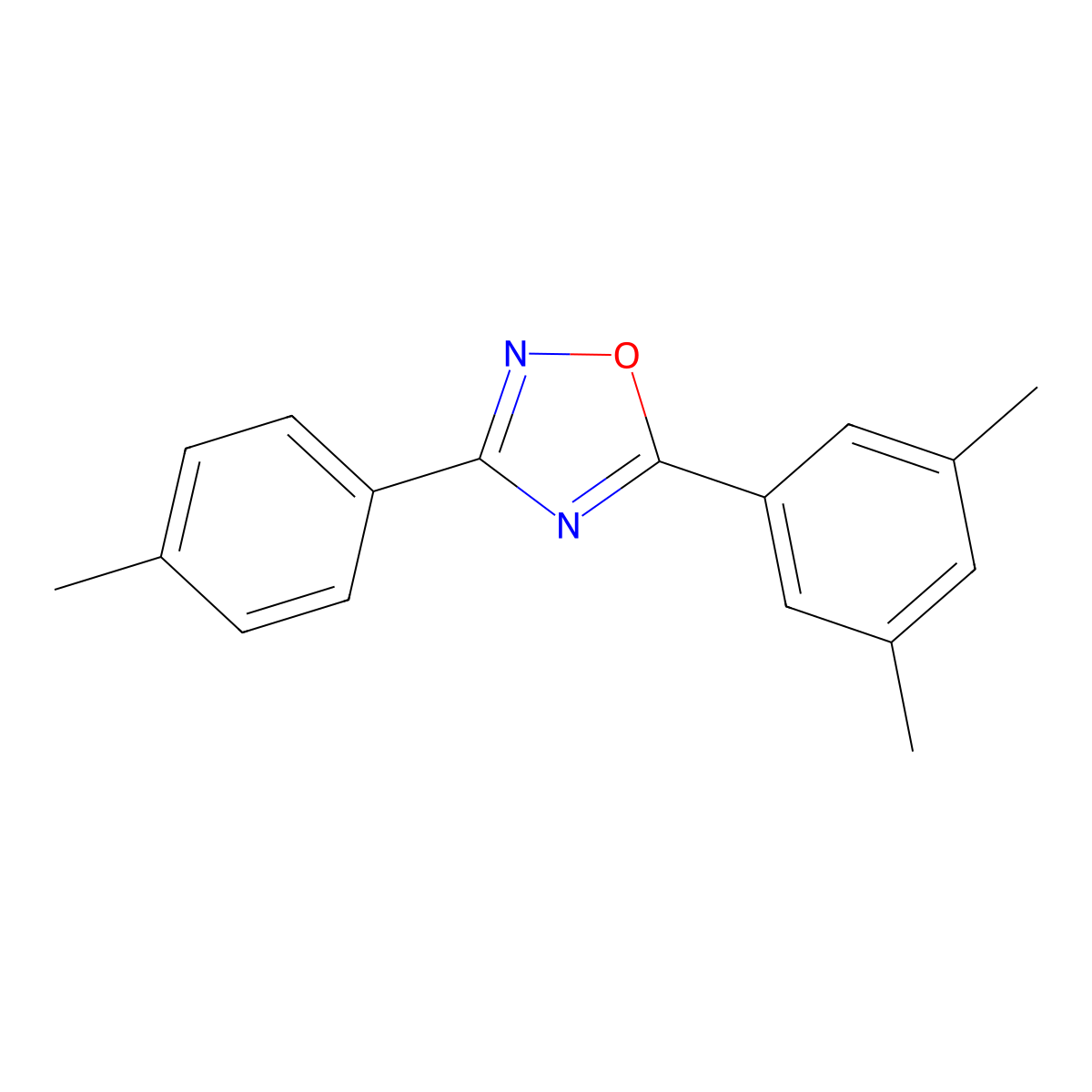 5-(3,5-Dimethylphenyl)-3-(4-methylphenyl)-1,2,4-oxadiazole molecular structure, CAS 700850-30-2