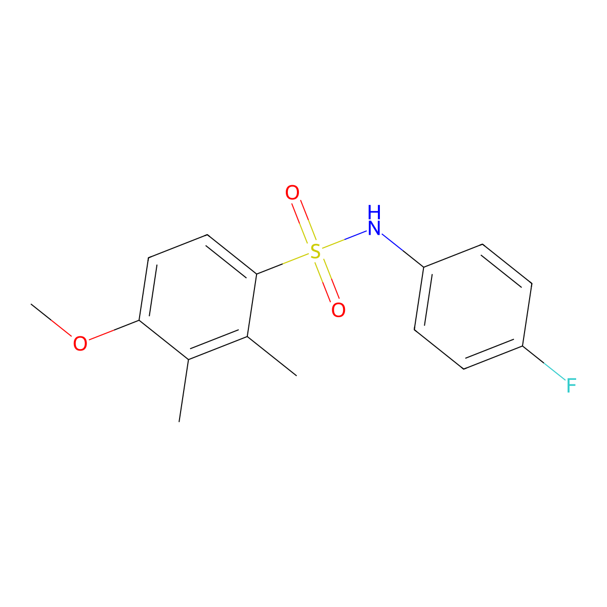 N-(4-fluorophenyl)-4-methoxy-2,3-dimethylbenzenesulfonamide molecular structure, CAS 700850-33-5