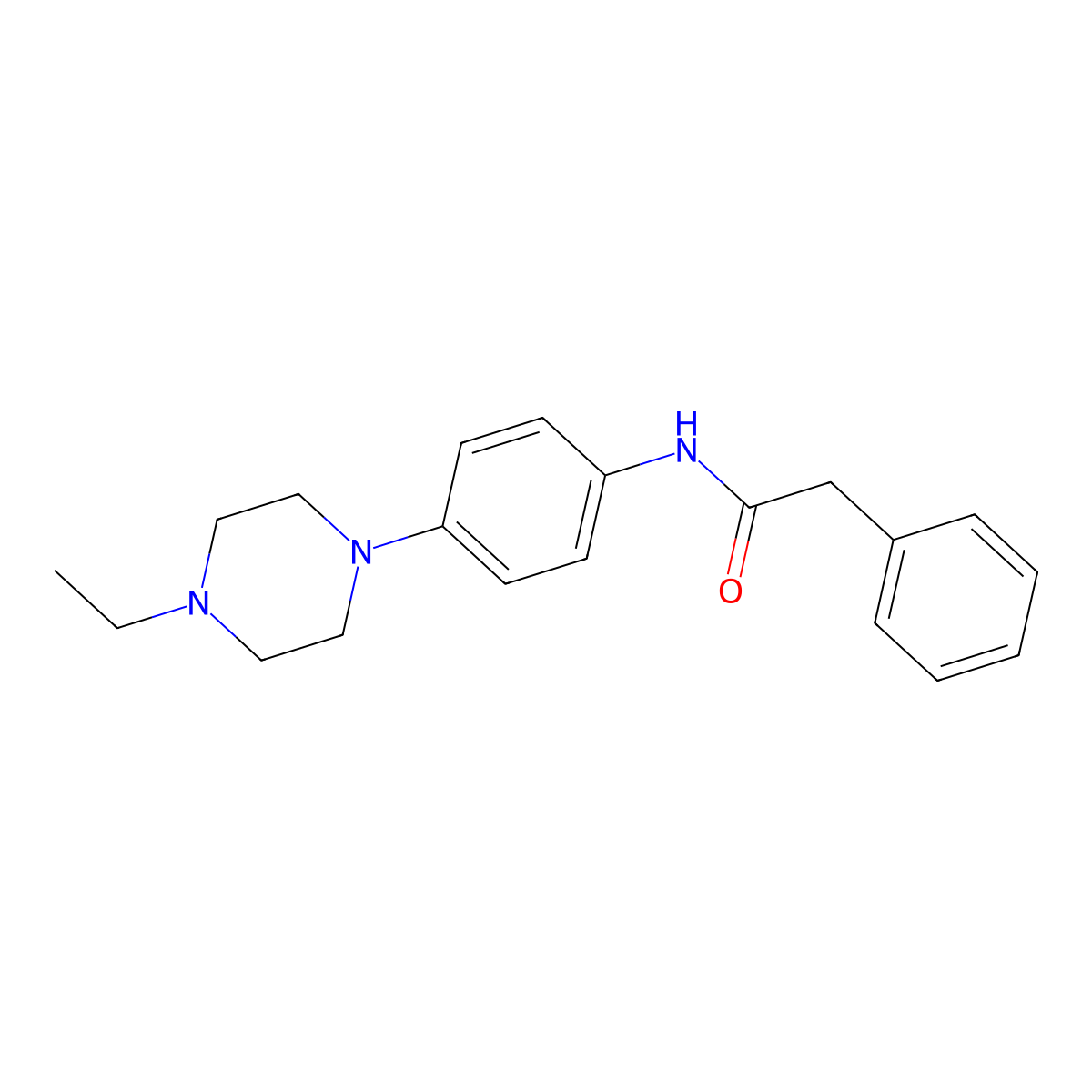 N-[4-(4-ethylpiperazin-1-yl)phenyl]-2-phenylacetamide molecular structure, CAS 700850-43-7