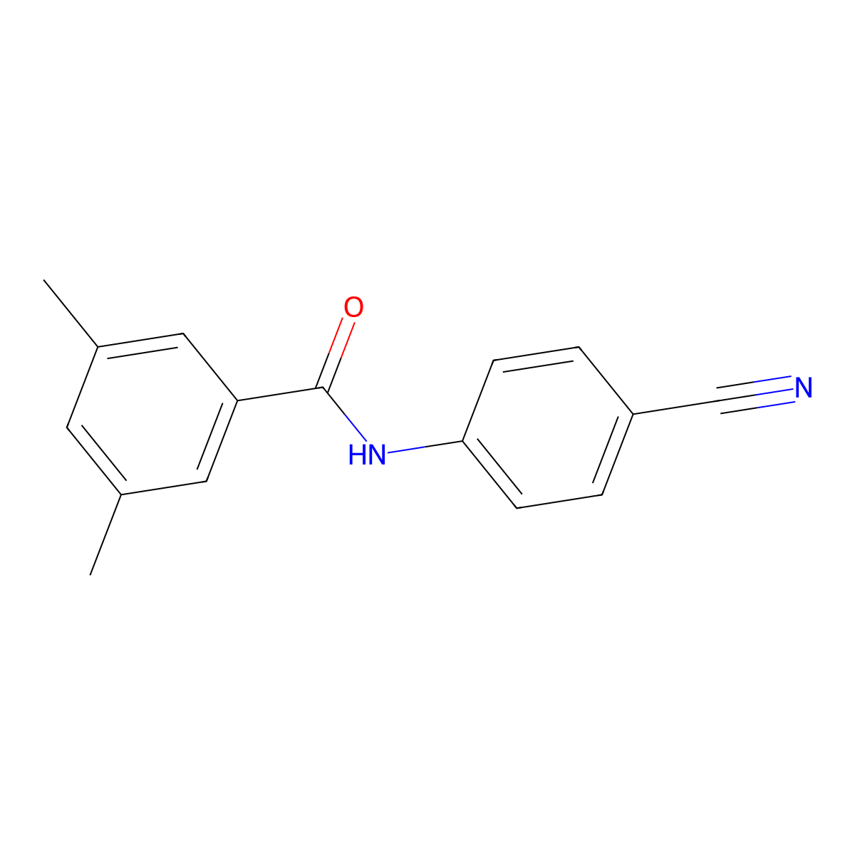 N-(4-cyanophenyl)-3,5-dimethylbenzamide molecular structure, CAS 700850-49-3