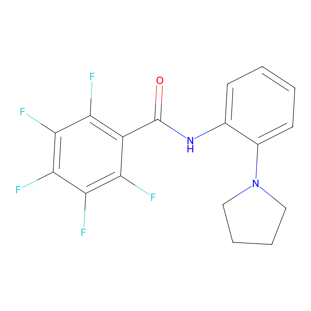 2,3,4,5,6-pentafluoro-N-(2-pyrrolidin-1-ylphenyl)benzamide molecular structure, CAS 700850-65-3