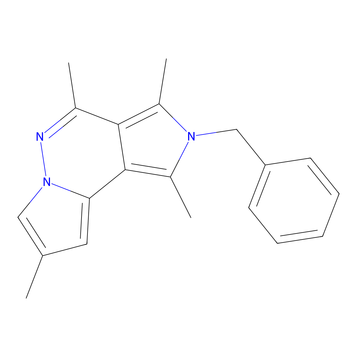 2-benzyl-1,3,4,8-tetramethyl-2H-dipyrrolo[1,2-b:3',4'-d]pyridazine molecular structure, CAS 700850-82-4