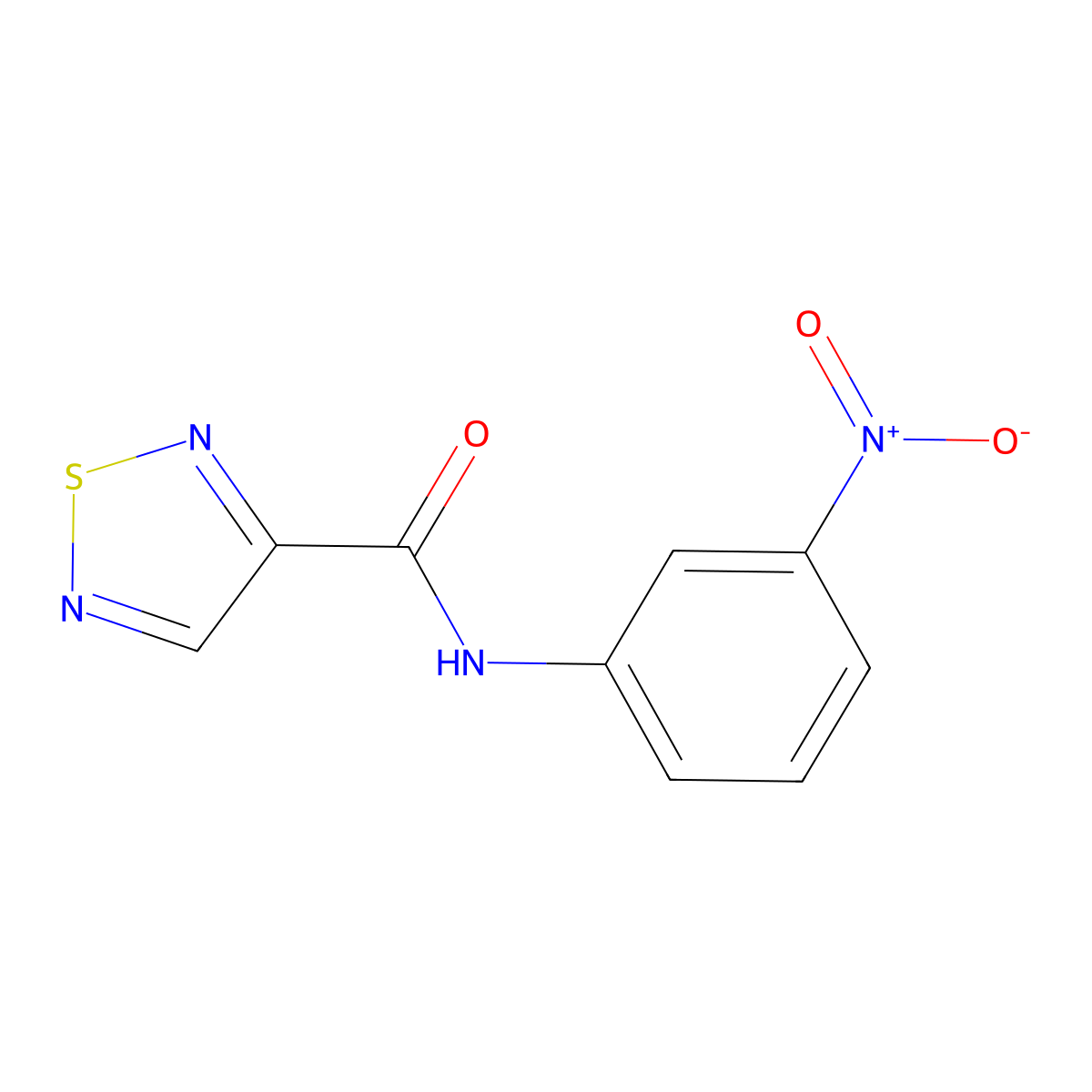 N-(3-nitrophenyl)-1,2,5-thiadiazole-3-carboxamide molecular structure, CAS 700851-11-2