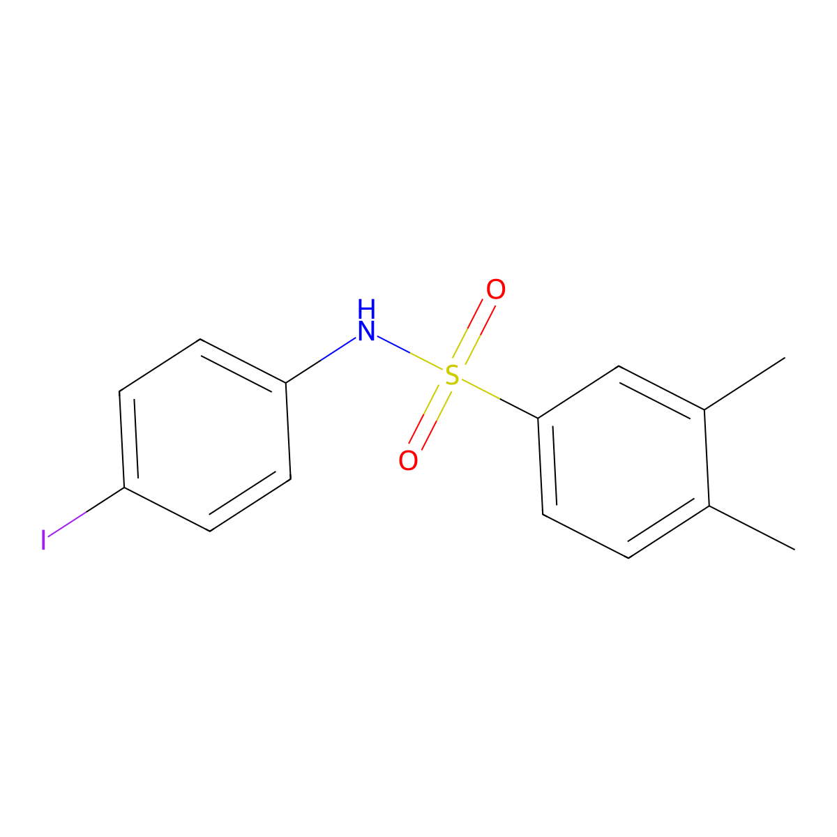 N-(4-iodophenyl)-3,4-dimethylbenzenesulfonamide molecular structure, CAS 700851-17-8