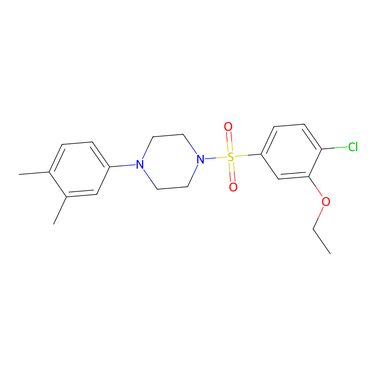 1-(4-Chloro-3-ethoxybenzenesulfonyl)-4-(3,4-dimethylphenyl)piperazine molecular structure, CAS 700851-28-1