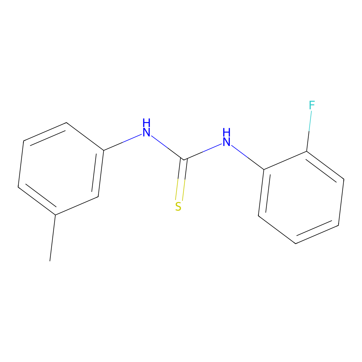 1-(2-Fluorophenyl)-3-(3-methylphenyl)thiourea molecular structure, CAS 700851-34-9