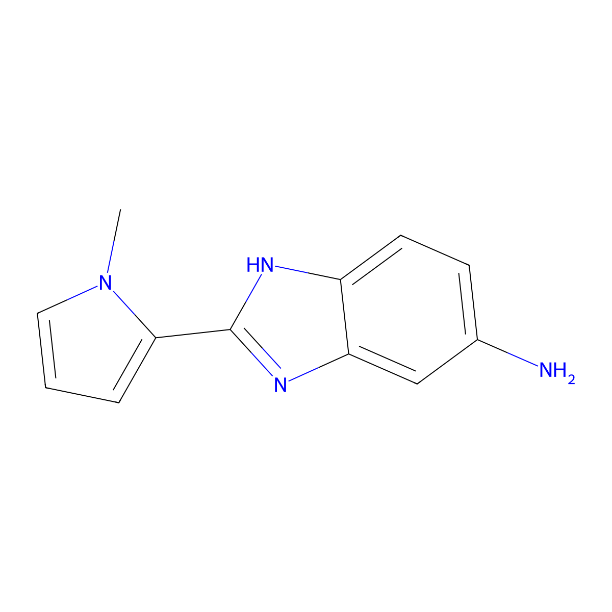 2-(1-methyl-1H-pyrrol-2-yl)-1H-Benzimidazol-6-amine molecular structure, CAS 700851-35-0