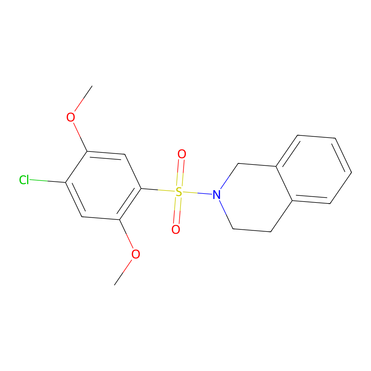 2-[(4-Chloro-2,5-dimethoxyphenyl)sulfonyl]-1,2,3,4-tetrahydroisoquinoline molecular structure, CAS 700851-57-6