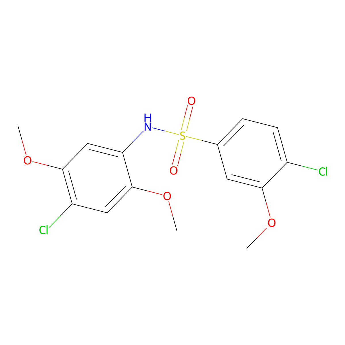 4-chloro-N-(4-chloro-2,5-dimethoxyphenyl)-3-methoxybenzene-1-sulfonamide molecular structure, CAS 700851-61-2