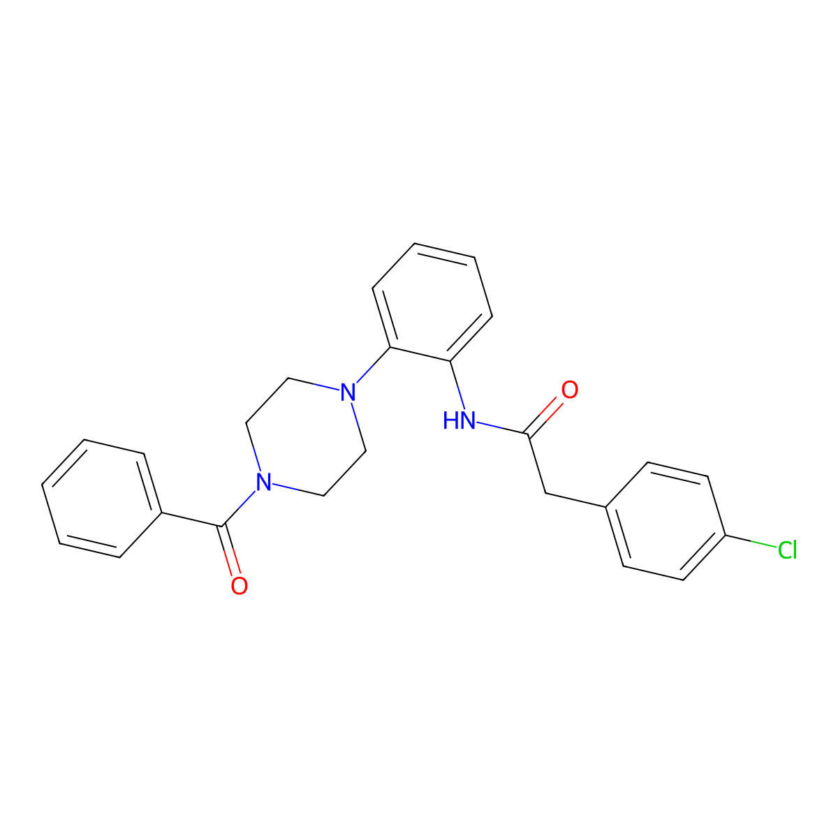 N-[2-(4-benzoylpiperazin-1-yl)phenyl]-2-(4-chlorophenyl)acetamide molecular structure, CAS 700851-62-3