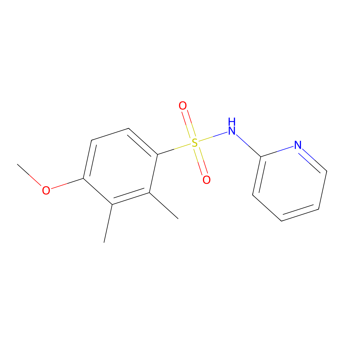4-methoxy-2,3-dimethyl-N-pyridin-2-ylbenzenesulfonamide molecular structure, CAS 700851-64-5