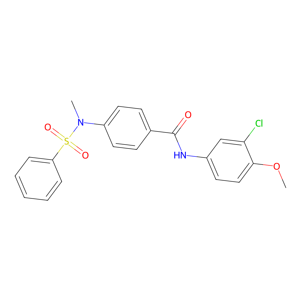 N-(3-chloro-4-methoxyphenyl)-4-[methyl(phenylsulfonyl)amino]benzamide molecular structure, CAS 700851-68-9