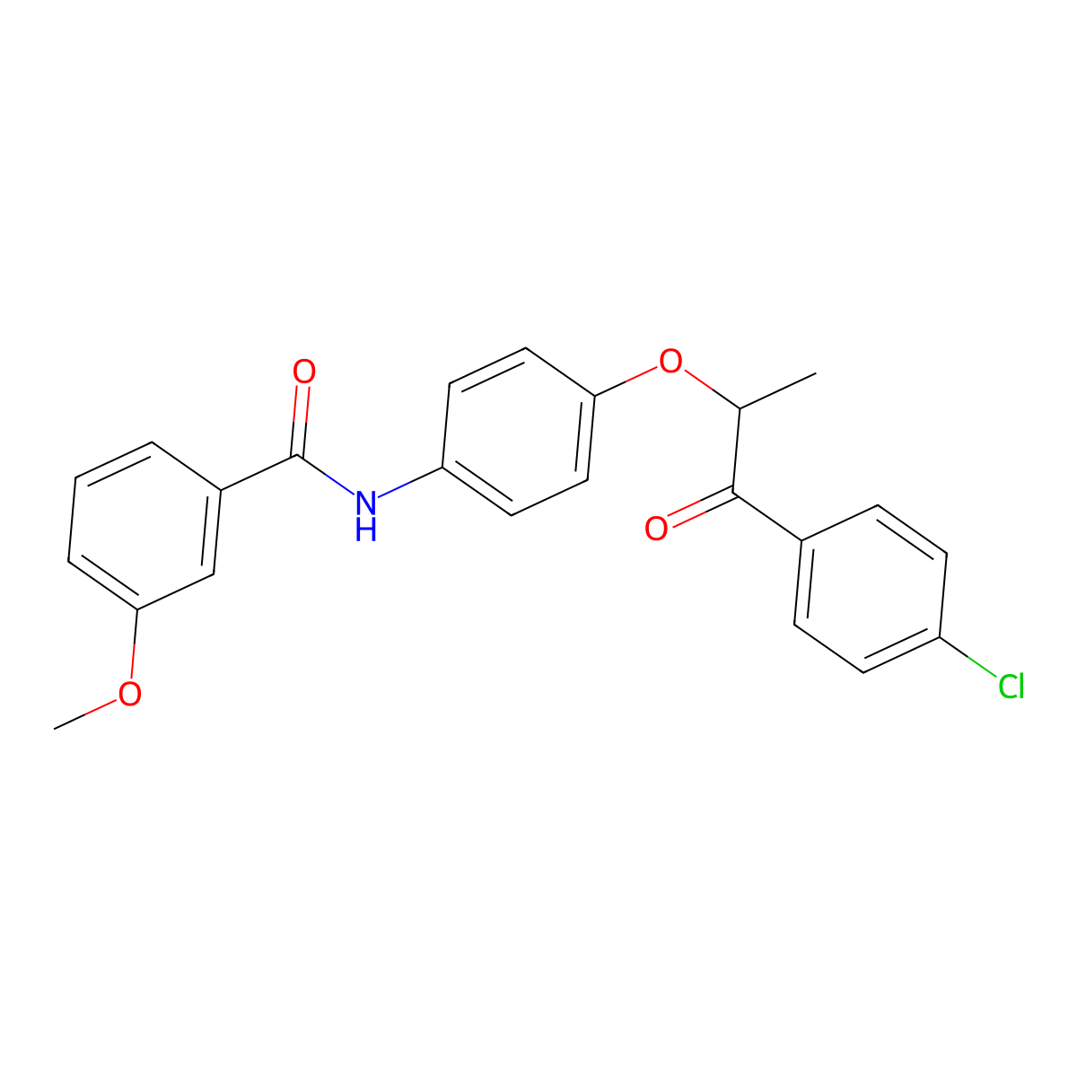 N-[4-[1-(4-chlorophenyl)-1-oxopropan-2-yl]oxyphenyl]-3-methoxybenzamide molecular structure, CAS 700851-71-4