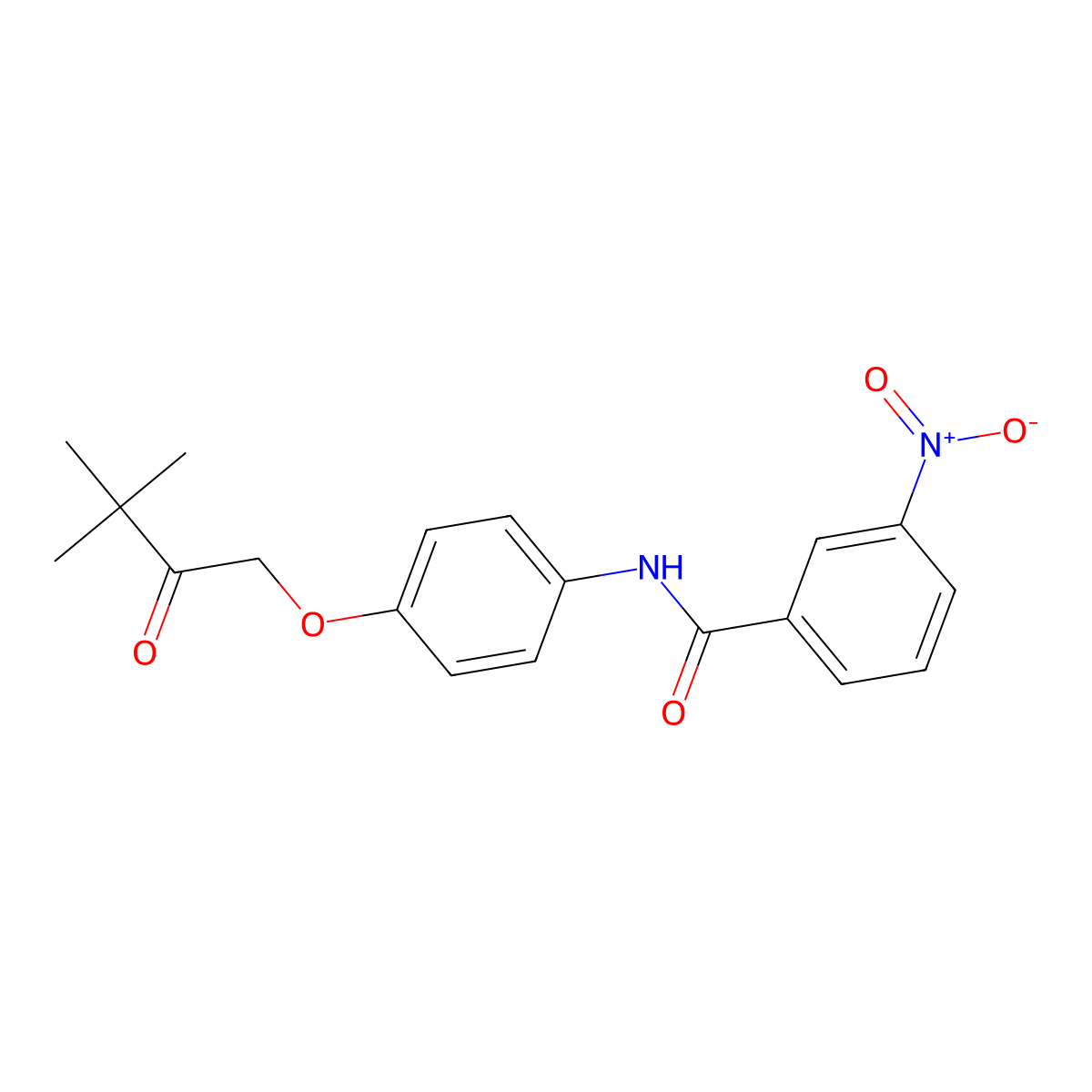 N-[4-(3,3-dimethyl-2-oxobutoxy)phenyl]-3-nitrobenzamide molecular structure, CAS 700851-73-6