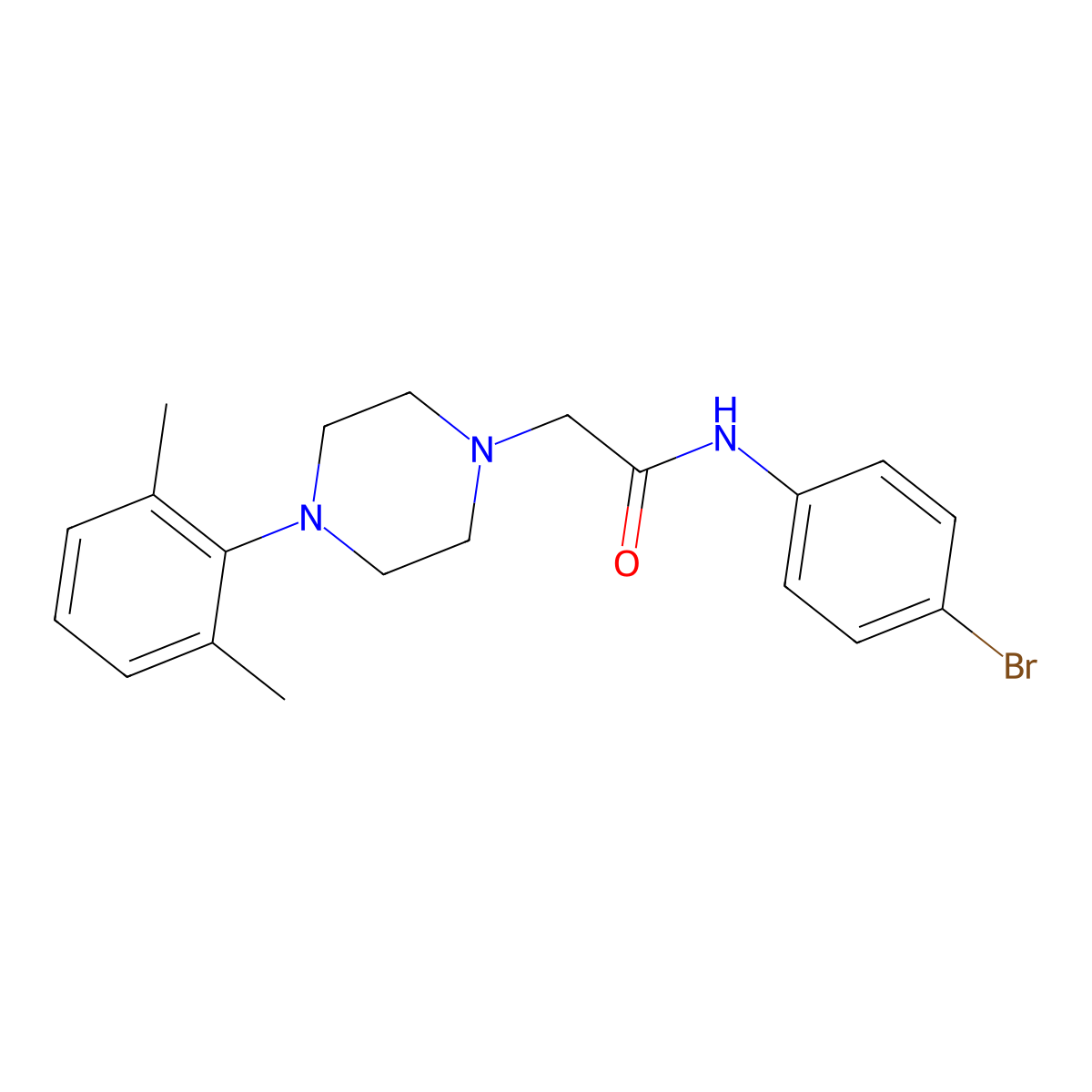 N-(4-bromophenyl)-2-[4-(2,6-dimethylphenyl)piperazin-1-yl]acetamide molecular structure, CAS 700851-88-3