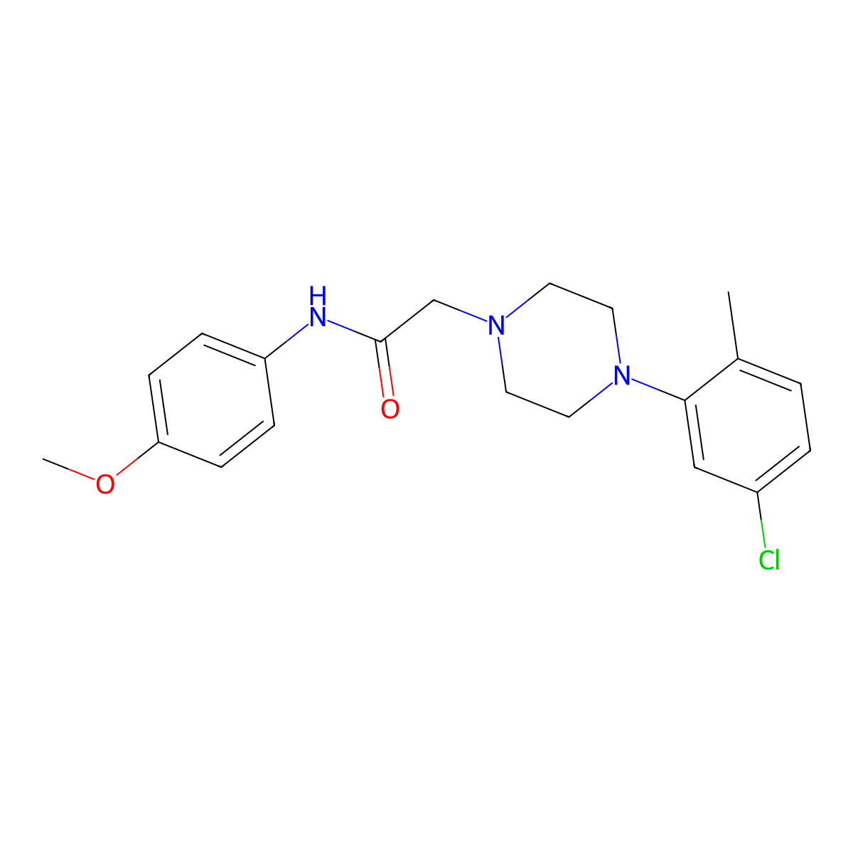 2-[4-(5-chloro-2-methylphenyl)piperazin-1-yl]-N-(4-methoxyphenyl)acetamide molecular structure, CAS 700851-89-4