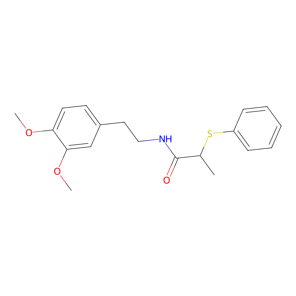N-[2-(3,4-dimethoxyphenyl)ethyl]-2-phenylsulfanylpropanamide molecular structure, CAS 700851-94-1