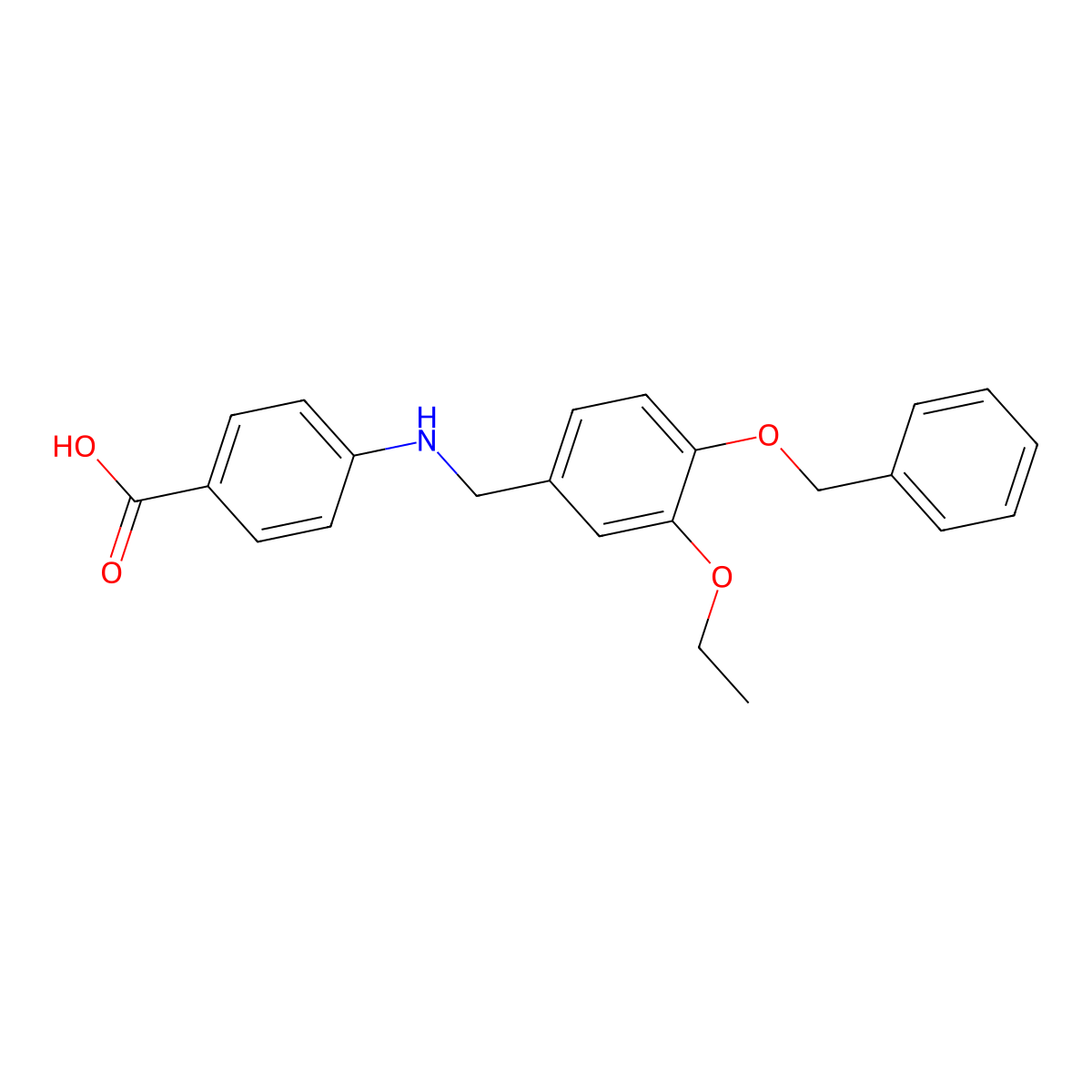 4-[(3-Ethoxy-4-phenylmethoxyphenyl)methylamino]benzoic acid molecular structure, CAS 700851-95-2