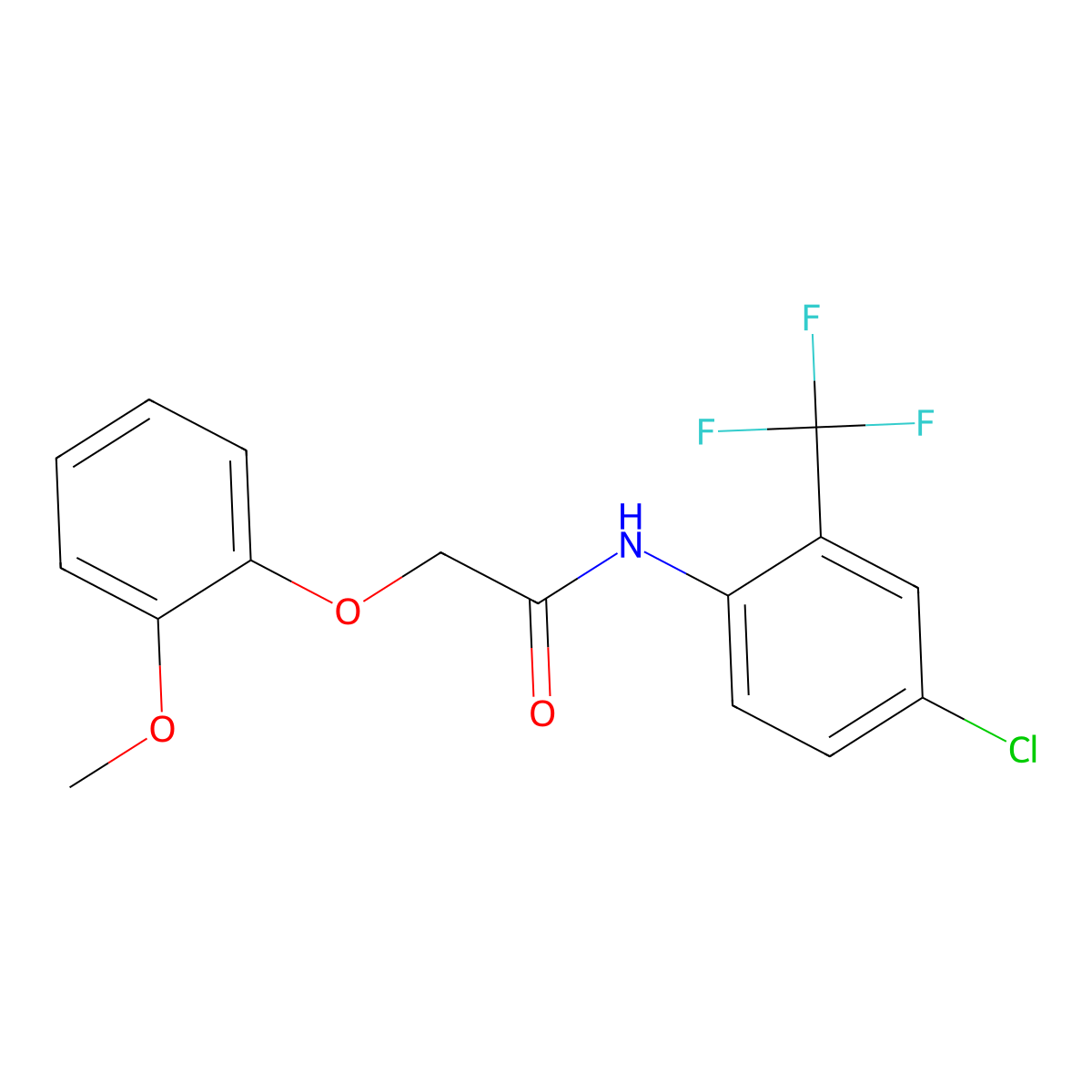 N-[4-chloro-2-(trifluoromethyl)phenyl]-2-(2-methoxyphenoxy)acetamide molecular structure, CAS 700852-26-2