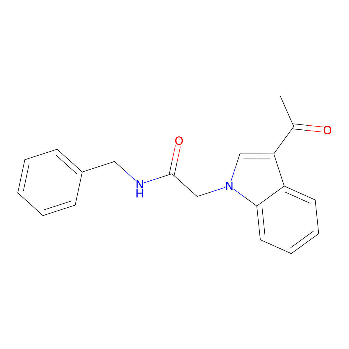 2-(3-acetyl-1H-indol-1-yl)-N-benzylacetamide molecular structure, CAS 700852-29-5
