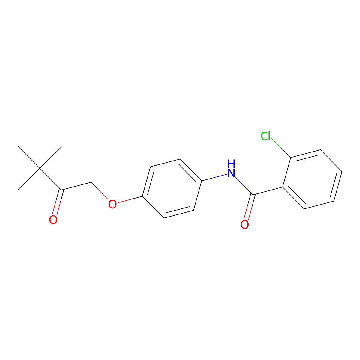 2-chloro-N-[4-(3,3-dimethyl-2-oxobutoxy)phenyl]benzamide molecular structure, CAS 700852-32-0