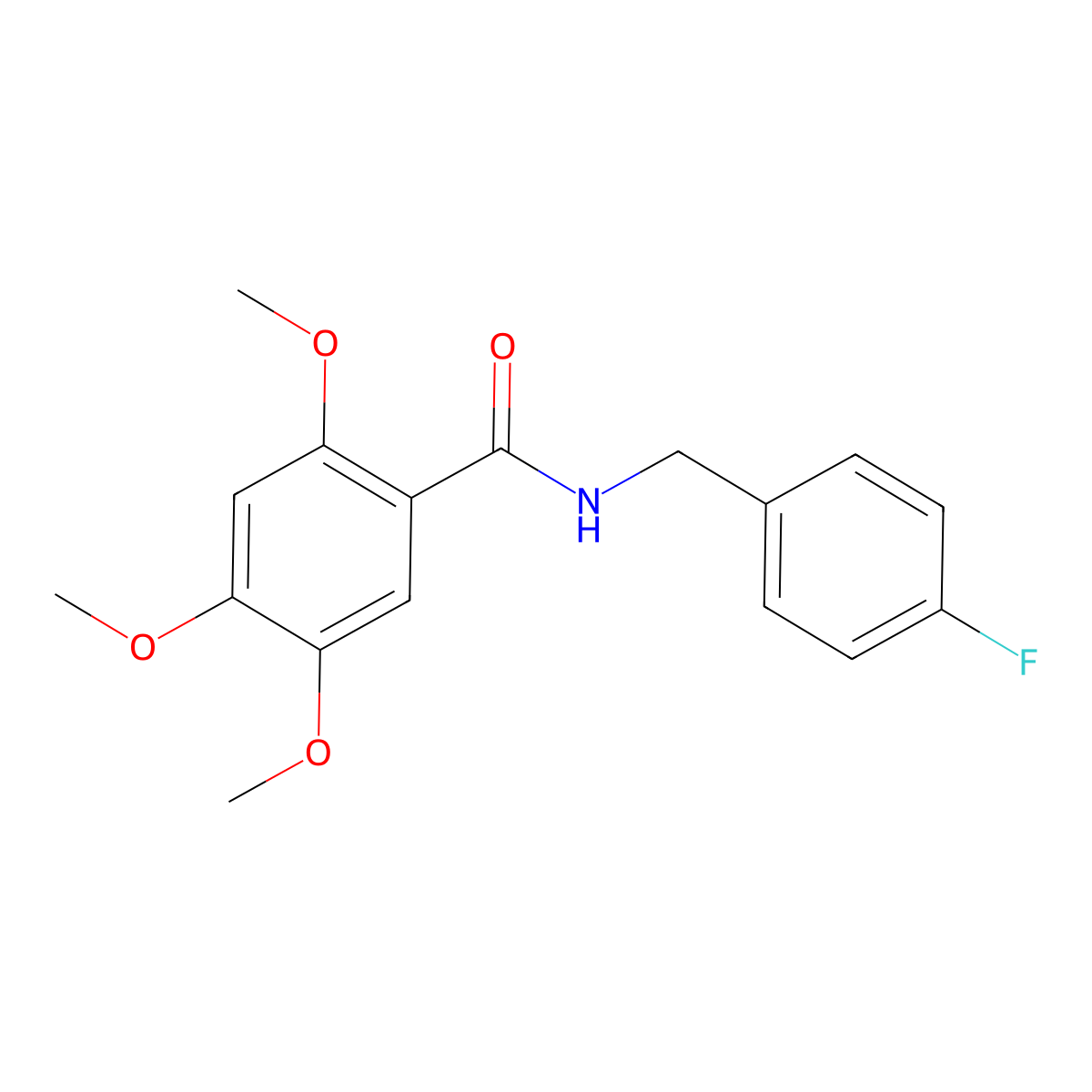 N-[(4-fluorophenyl)methyl]-2,4,5-trimethoxybenzamide molecular structure, CAS 700852-35-3