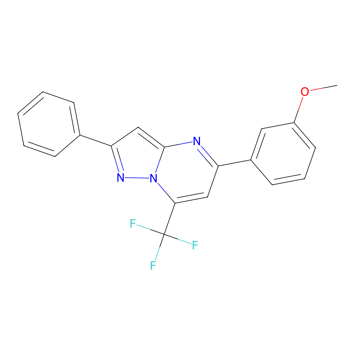 5-(3-Methoxyphenyl)-2-phenyl-7-(trifluoromethyl)pyrazolo[1,5-a]pyrimidine molecular structure, CAS 700852-49-9