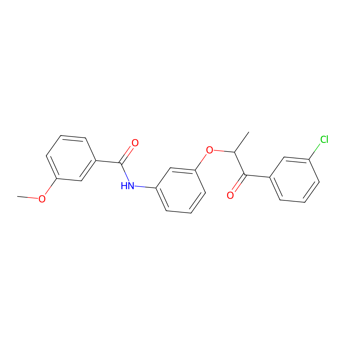 N-[3-[1-(3-chlorophenyl)-1-oxopropan-2-yl]oxyphenyl]-3-methoxybenzamide molecular structure, CAS 700852-56-8