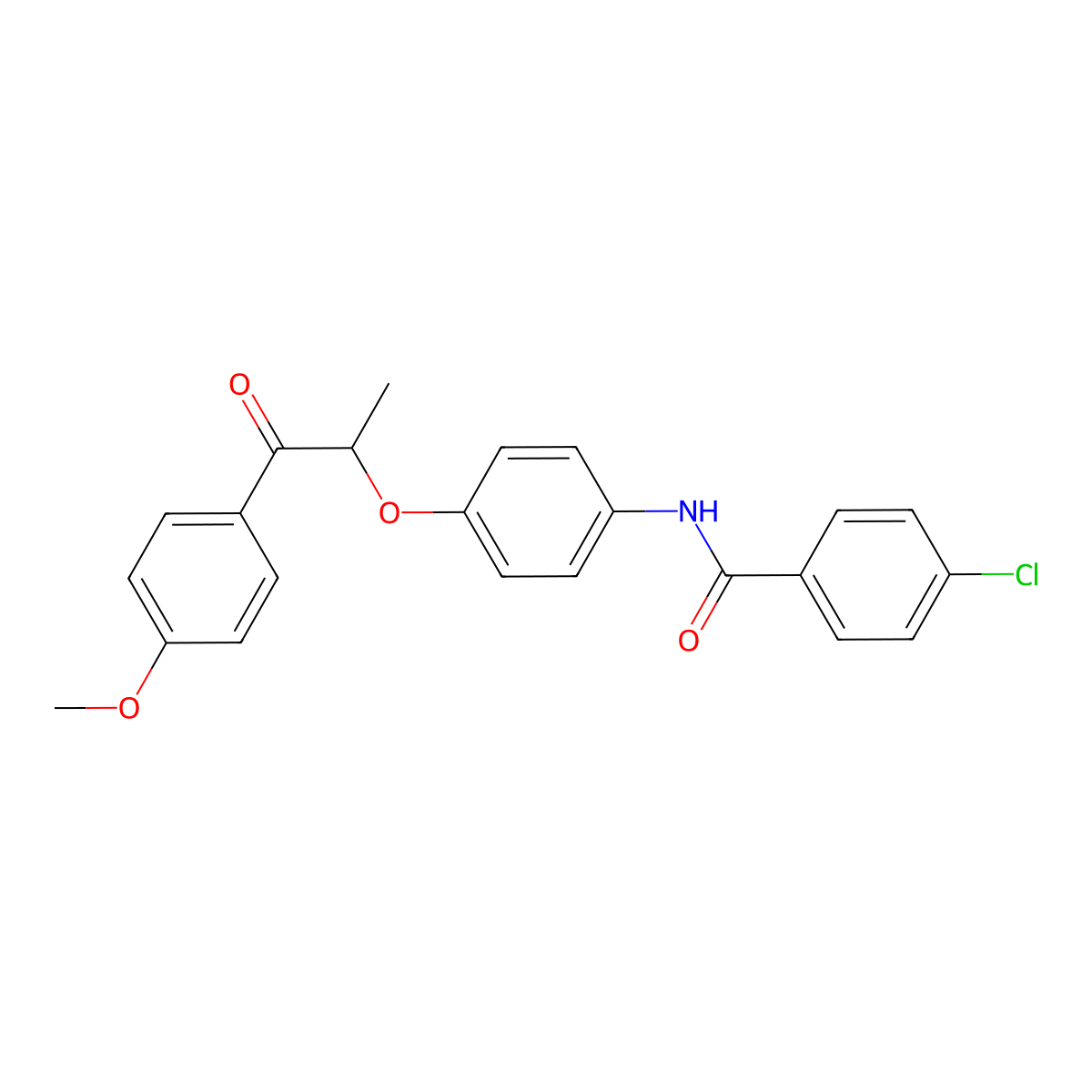 4-chloro-N-[4-[1-(4-methoxyphenyl)-1-oxopropan-2-yl]oxyphenyl]benzamide molecular structure, CAS 700852-60-4