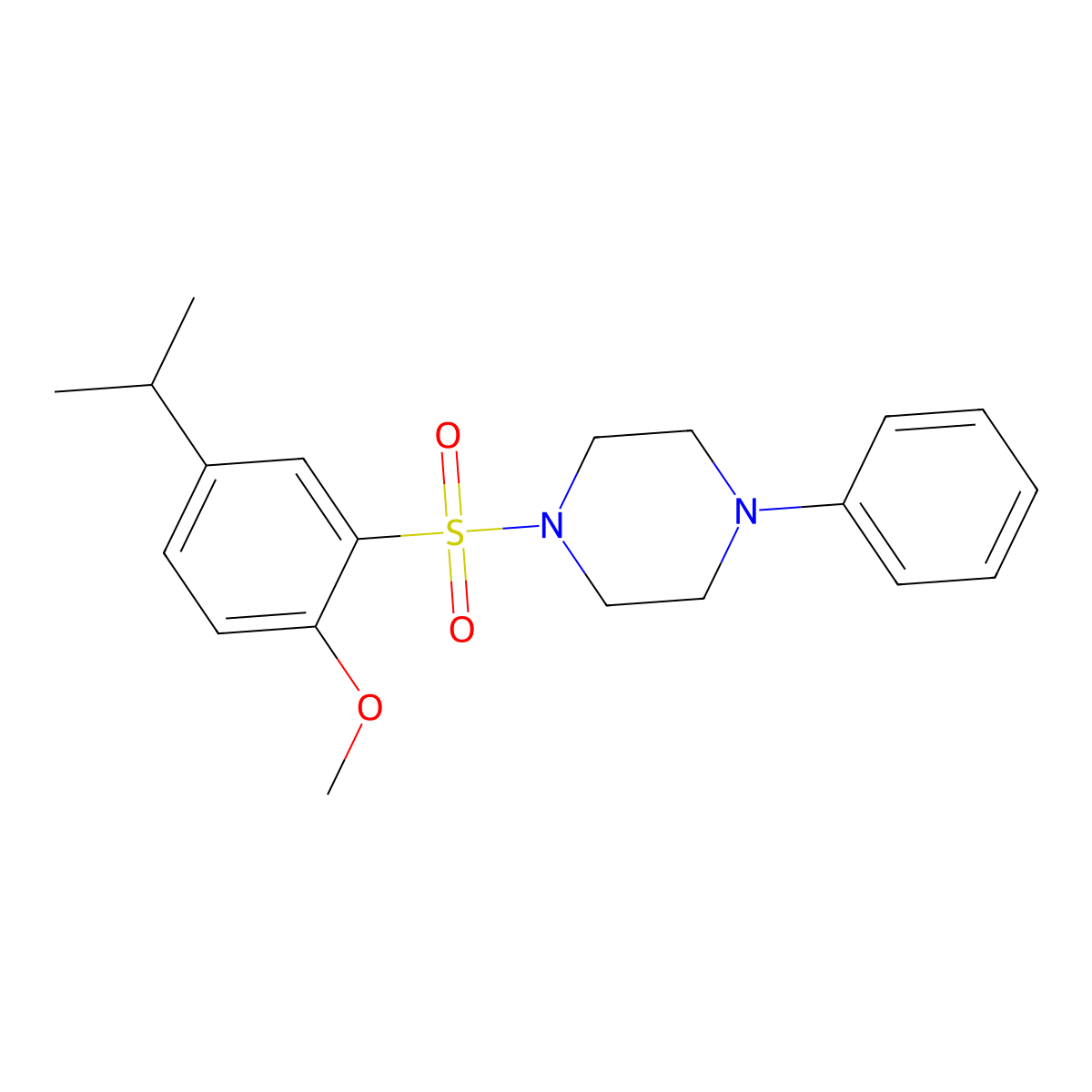 1-[(5-Isopropyl-2-methoxyphenyl)sulfonyl]-4-phenylpiperazine molecular structure, CAS 700852-64-8