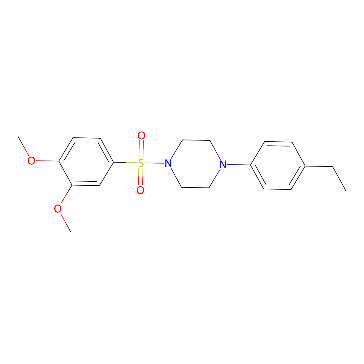1-(3,4-Dimethoxyphenyl)sulfonyl-4-(4-ethylphenyl)piperazine molecular structure, CAS 700852-89-7
