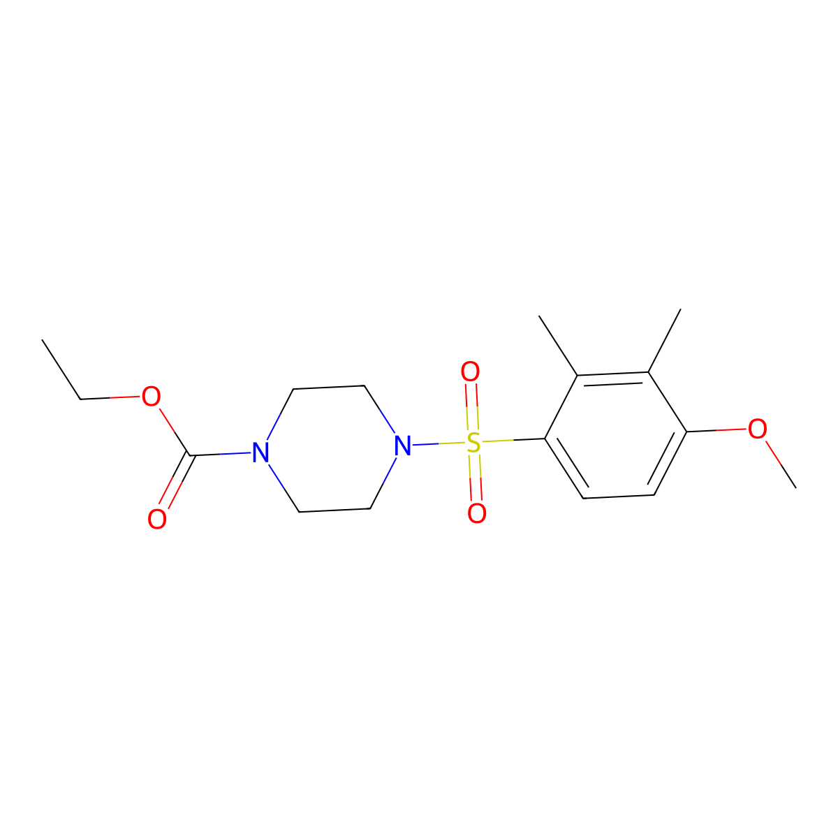 Ethyl 4-[(4-methoxy-2,3-dimethylphenyl)sulfonyl]piperazinecarboxylate molecular structure, CAS 700852-94-4