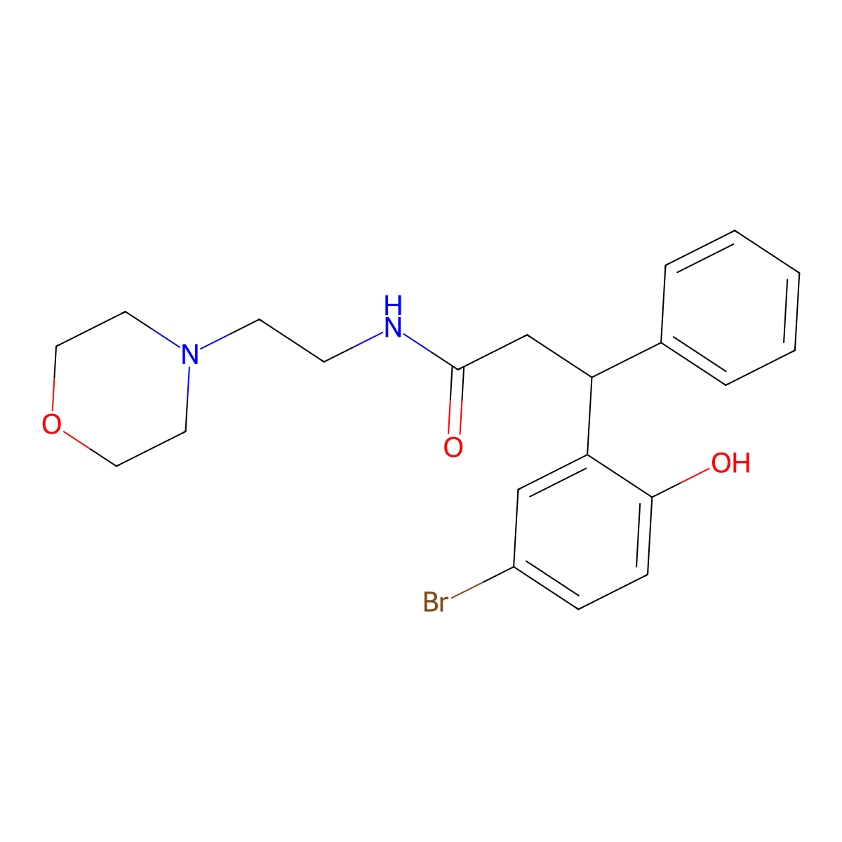 3-(5-bromo-2-hydroxyphenyl)-N-(2-morpholin-4-ylethyl)-3-phenylpropanamide molecular structure, CAS 700852-98-8